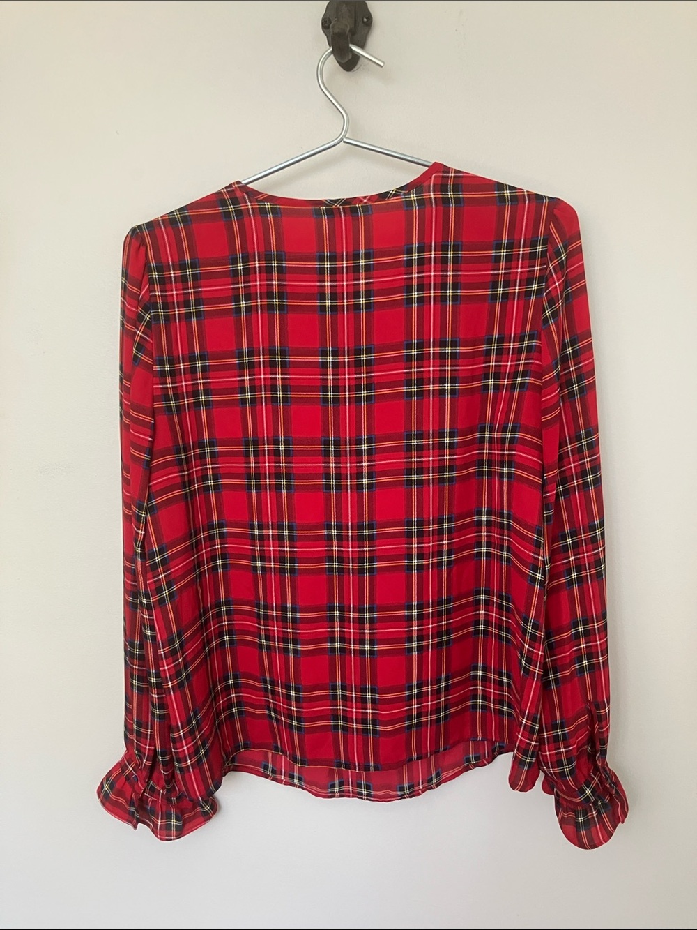 J. Crew Red Tartan Blouse - Picture 6 of 7